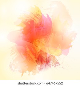 Vector hand drawn watercolor design template for banner, decor, background, invitation, greeting card.