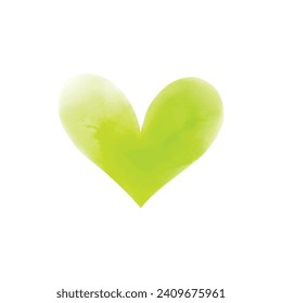 Vector hand drawn watercolor hearts isolated on white.