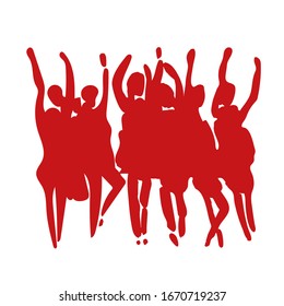 Vector - hand drawn watercolor illustration. Dancing people. People shaped watercolor stains