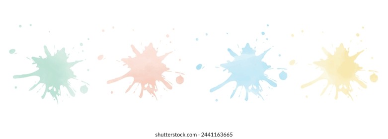 Mancha líquida de acuarela dibujada a mano vectorial. Abstracto aqua manchas garabato gota elemento para el diseño, ilustración, papel pintado, tarjeta. Ilustración vectorial aislada sobre fondo blanco.