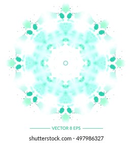 Vector hand drawn watercolor mandala pattern. Beautiful gentle geometric colorful for invitations, postcards, business cards and others. 