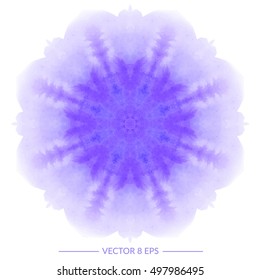 Vector hand drawn watercolor mandala pattern. Beautiful gentle geometric colorful for invitations, postcards, business cards and others. 