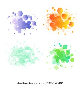 Vector hand drawn watercolors for text, banner, flyer, postcard, invitation, congratulations, typogpaphy poster, signature, logotype or greeting card. Set of gouache backgrounds.