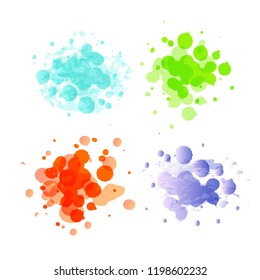 Vector hand drawn watercolors for text, banner, flyer, postcard, invitation, congratulations, typogpaphy poster, signature, logotype or greeting card. Set of gouache backgrounds.