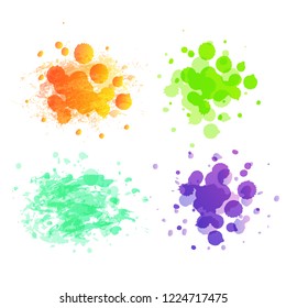 Vector hand drawn watercolors for text, banner, flyer, postcard, invitation, congratulations, typogpaphy poster, signature, logotype or greeting card. Set of gouache backgrounds.