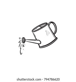 Vector hand drawn Watering can outline doodle icon. Watering can sketch illustration for print, web, mobile and infographics isolated on white background.