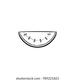 Vector hand drawn Watermelon outline doodle icon. Watermelon sketch illustration for print, web, mobile and infographics isolated on white background.