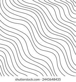 Vector Hand Drawn Wave Outline Background