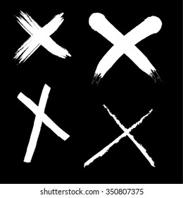 Vector hand drawn wavy crosses outline set, Illustration EPS10 great for any use.