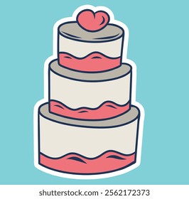 vector hand drawn a wedding cake Illustration