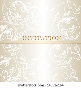 Vector hand drawn  wedding invitation design in classic floral style