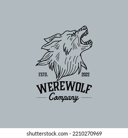 Vector Hand Drawn Werewolf Logo