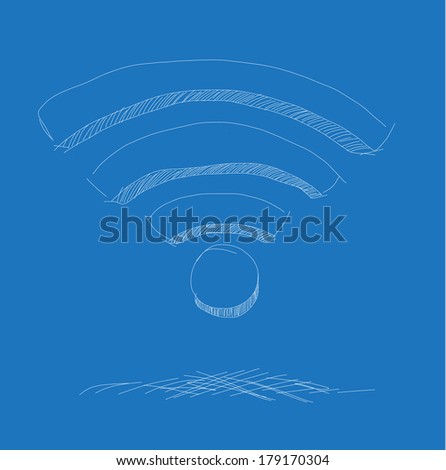 Vector hand drawn wifi symbol 