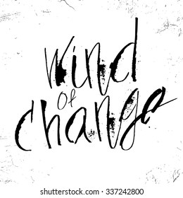 Vector hand drawn wind of change in calligraphy brush