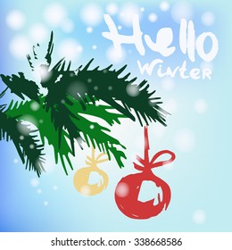 Vector hand drawn winter card. Templates for invitations, flyers and banners.