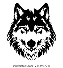 vector hand drawn wolf head Danger wolf head