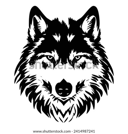 vector hand drawn wolf head Danger wolf head