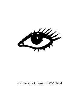 Eye On White Background Woman Eye Stock Vector (Royalty Free) 483890299 ...