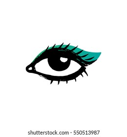 Vector hand drawn woman eye. Sketchy eye icon.