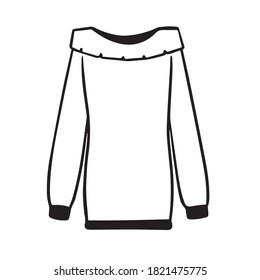 Vector hand drawn women's pullover