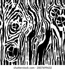 Vector Hand Drawn Wood Texture Background. Illustrated By Ink Brush Pen. Seamless Texture Template For Print, Textile Design, Fabric, Home Decor
