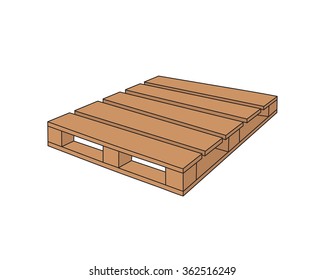 Vector hand drawn Wooden pallet concept on a white background