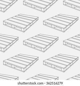 Vector hand drawn Wooden pallet pattern. Creative concept sketch