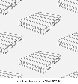 Vector hand drawn Wooden pallet pattern. Creative concept sketch
