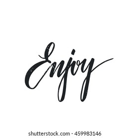 Vector hand drawn word Enjoy. Greeting card