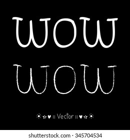 Vector hand drawn wow on background, Illustration EPS10 great for any use.