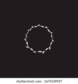 Vector hand drawn wreath with elements:leaves. Love. Can be used for valentine cards, quotes, blogs and more. EPS Vector