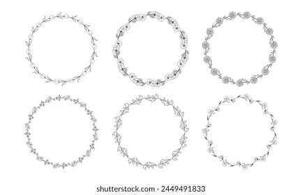 Vector dibujado a mano guirnaldas ilustración Elementos de diseño para invitaciones