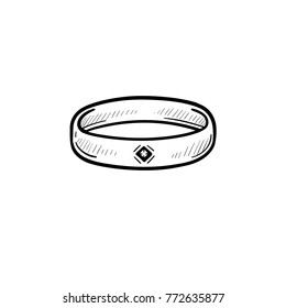 Vector hand drawn wristband outline doodle icon. Metal bracelet sketch illustration for print, web, mobile and infographics isolated on white background.