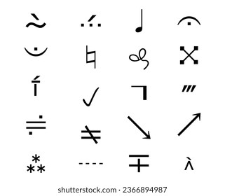 Vector hand drawn and written elements for signs symbols. Inspiration by esoteric, mystical, occult themes.