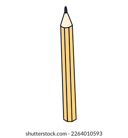 Vector Hand Drawn Yellow Pencil