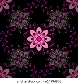 Vector Hand drawn zentangle floral background. Seamless pattern ethnic mandalas, doodle background circles. Pattern.