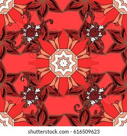 Vector Hand drawn zentangle floral background. Seamless pattern ethnic mandalas, doodle background circles. Pattern.