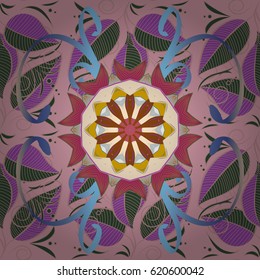 Vector Hand drawn zentangle floral background. Seamless pattern with abstract ornament.