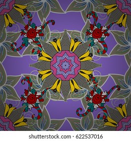 Vector Hand drawn zentangle floral background. Seamless pattern with abstract ornament.