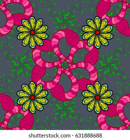 Vector Hand drawn zentangle floral background. Seamless pattern ethnic mandalas, doodle background circles. Pattern.
