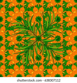 Vector Hand drawn zentangle floral background. Seamless pattern ethnic mandalas, doodle background circles. Pattern.