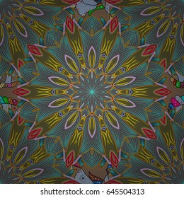 Vector Hand drawn zentangle floral background. Seamless pattern with abstract ornament.