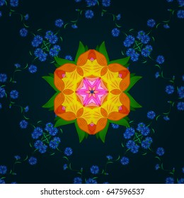 Vector Hand drawn zentangle floral background. Seamless pattern with abstract ornament.