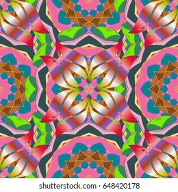 Vector Hand drawn zentangle floral blue background. Seamless pattern with abstract ornament.