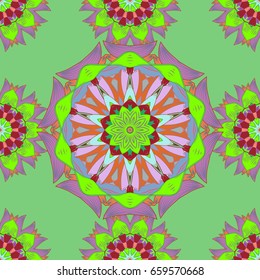 Vector Hand drawn zentangle floral background. Seamless pattern with abstract ornament.