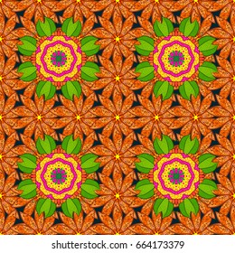 Vector Hand drawn zentangle floral background. Seamless pattern with abstract ornament.