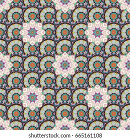 Vector Hand drawn zentangle floral background. Seamless pattern with abstract ornament.