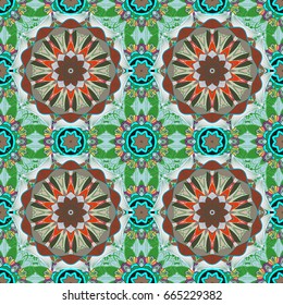 Vector Hand drawn zentangle floral background. Seamless pattern with abstract ornament.