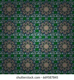 Vector Hand drawn zentangle floral on colorful background. Seamless pattern ethnic mandalas, doodle background circles. Pattern.