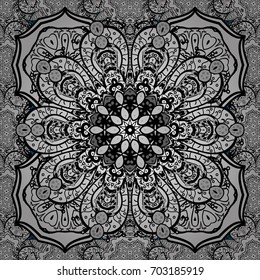 Vector Hand drawn zentangle floral on colorful background. Seamless pattern ethnic mandalas, doodle background circles. Pattern.